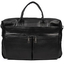 Збільшена сумка зі шкіри "чорочки" для ноутбука чорного кольору TARWA GA-7122-3mdL, фото 3