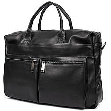 Збільшена сумка зі шкіри "чорочки" для ноутбука чорного кольору TARWA GA-7122-3mdL, фото 4