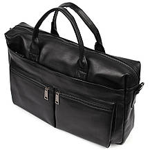 Збільшена сумка зі шкіри "чорочки" для ноутбука чорного кольору TARWA GA-7122-3mdL, фото 5