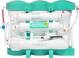 Ecosoft Фільтр зворотного осмосу P’URE AQUACALCIUM Mint, мембрана 75gpd DuPont, картридж AquaCalcium збагачує мінералами, дренаж