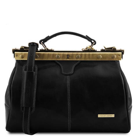 Шкіряна сумка саквояж Tuscany Leather Michelangelo TL10038 (Чорний), фото 1