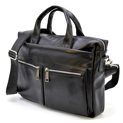 Сумка з натуральної шкіри для ноутбука чорна GA-7122-4lx TARWA, фото 1