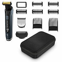 Rowenta Тример Forever Sharp Ultimate, для бороди, вусів, акум., насадок-10, 120 хв. використання, дисплей, сталь, синій