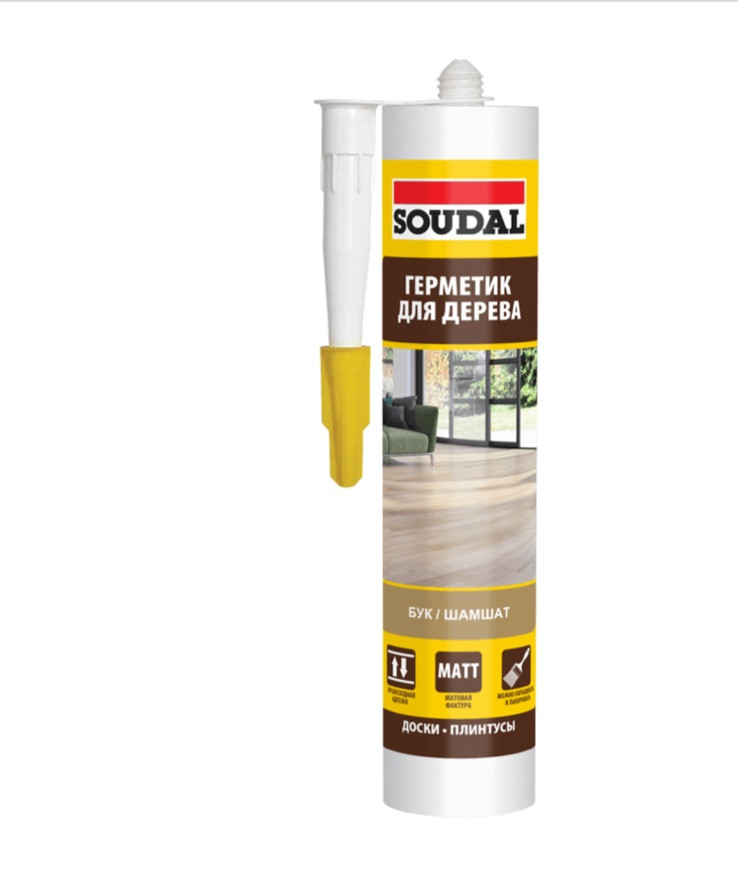 Герметик для дерева SOUDAL 280 мл (мербау/merbau), фото 1