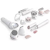 Philips Епілятор Beauty Set Series 9000 дисковий, акумуляторний , пінцет.-32, волог.+сух., насадок-8, футляр, пінцет, тример,