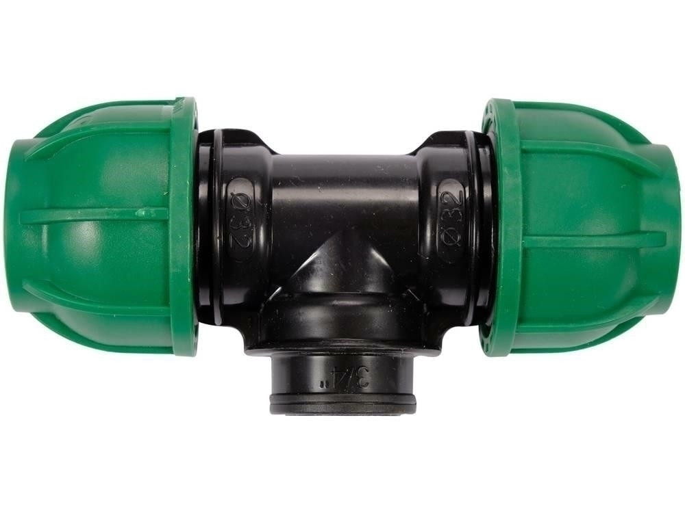 FLO ТРІЙНИК ДЛЯ ПЕ ТРУБИ GW 32мм x 3/4" x 32мм ДЛЯ ВОДОСНАБЖЕННЯ