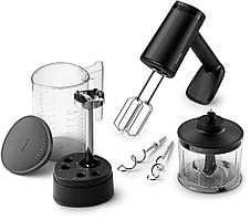 Philips Міксер ручний 5000 series 500Вт, насадки-4, блендер, подрібнювач, турборежим, чорний