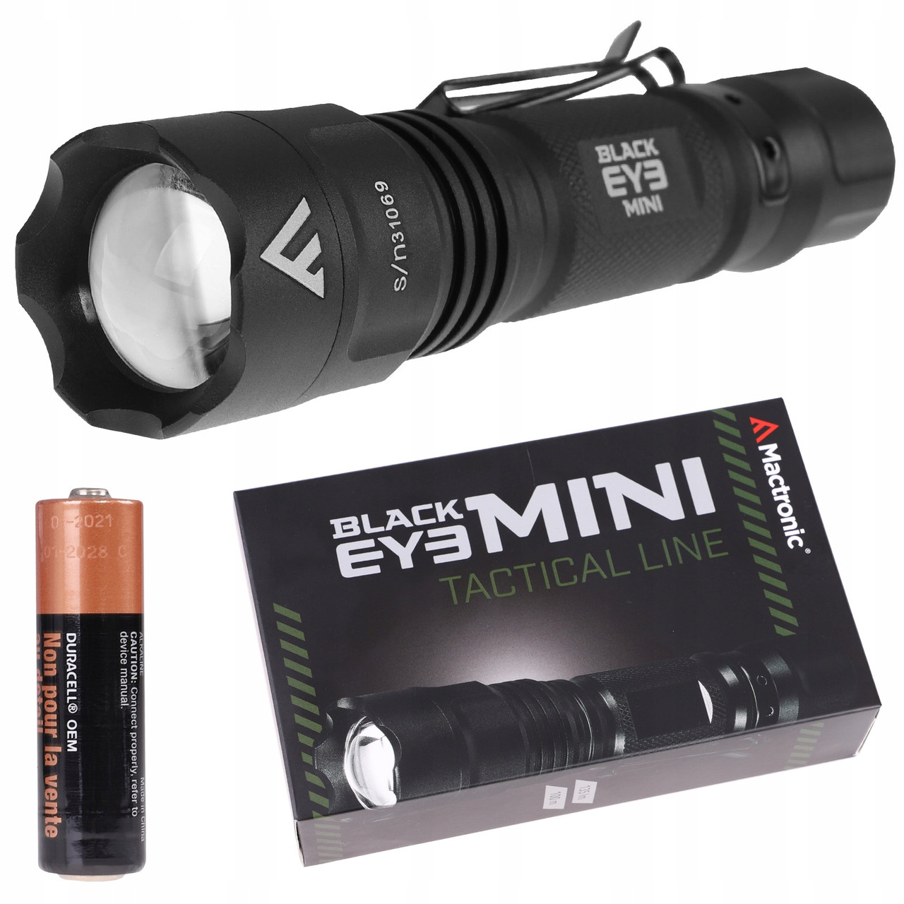 Тактичний ліхтар Mactronic Black Eye Mini | 135 лм, система фокусування, компактний, ударостійкий, на батарейці