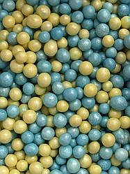 Рисові кульки глазуровані мікс ЖОВТО-БЛАКИТНІ - 5 мм, 50 гр