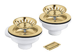 Grohe Зливний комплект для двох чаш без ексцентрика, матовий прохолодний схід сонця