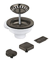 Grohe Зливний комплект для одної чаші з ексцентриком, матовий графіт