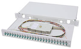 Digitus Оптична панель 19' 1U, 24xLC duplex, incl, Splice Cass, OM3 Color Pigtails, Adapter