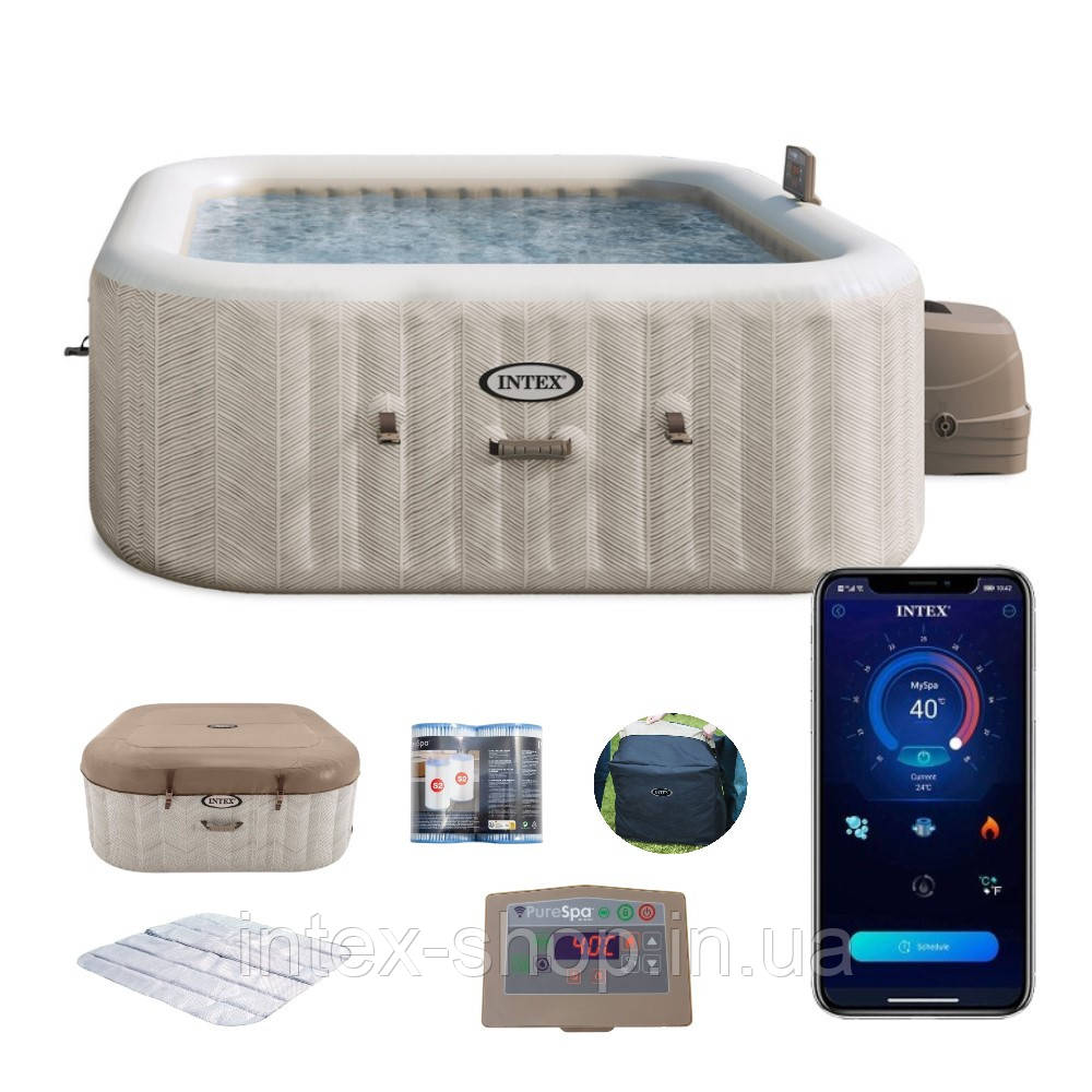 Надувна джакузі - СПА Intex 28472 (239х71 см) (6-и місна: 1 741 л/год, тент, підстилка)