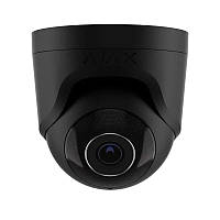 Ajax IP-Камера дротова TurretCam, 5мп, 4мм, Poe, True WDR, IP 65, ІЧ 35м, аудіо, кут огляду 75°до 85°, купольна, чорна