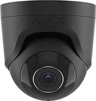 Ajax IP-Камера дротова TurretCam, 5мп, 2.8мм, Poe, True WDR, IP 65, ІЧ 35м, аудіо, кут огляду 100° до 110°, купольна, чорна
