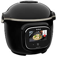 Tefal Мультиварка скороварка Cook4me Touch, 1600 Вт, чаша-6 л, сенсорне керування, 13 програм, управ. смартф., метал, пластик,