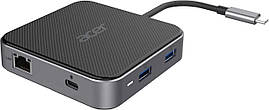 Acer Хаб USB-С > HDMI/DP/2xUSB-A3.2/USB-C/RJ45/mini-jack, 0.15м, чорний
