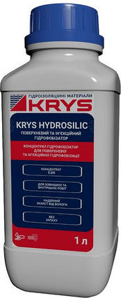 Кріс Гідросілік / Krys Hydrosilic - поверхнева та ін'єкційна гідрофобізація бетону, цегли 1 л, коцентрант, фото 1