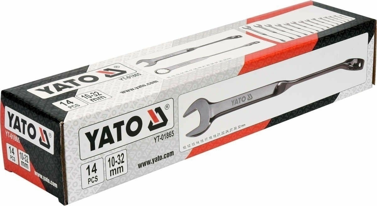 ГАЙКОВІ КЛЮЧІ РІЧНІ ВИТІ YATO 10-32мм 14шт.