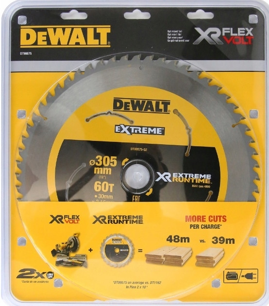 ДИСКОВА ПІЛА DEWALT 305x30 mmx60z ЕКСТРЕМАЛЬНА ЧАС РОБОТИ