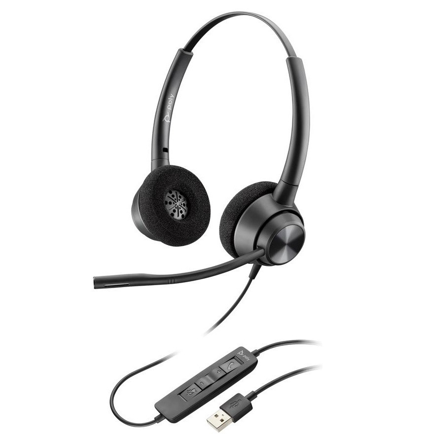 Poly Гарнітура комп'ютерна стерео On-ear EncorePro 320, USB-A, всеспрямований, чорний, фото 1