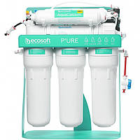 Ecosoft Фільтр зворотного осмосу P'URE AquaCalcium Mint з помпою на станині, мембрана 75gpd DuPont, картридж AquaCalcium збагачує