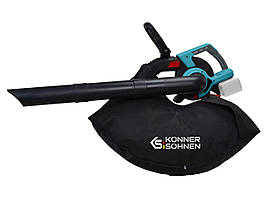 Könner & Söhnen Повітродув-пилосос садовий акумуляторний KS LBV-40V 40В безщітковий 16300об/хв 4 швидкості + турборежим 3.5кг
