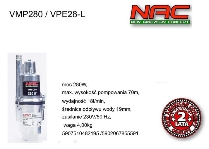 NAC МЕМБРАННИЙ НАСОС 280W VPE28-L
