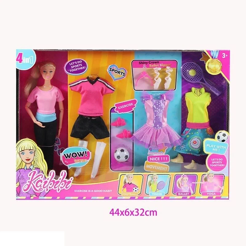 Лялька Kaibibi (висота 28 см, йога, футбол, балет, теніс, аксесуари, м'яч, у коробці) WG 196, фото 1