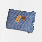 Покривало бавовняне з бахромою Sikel 210×240 см, Туреччина Carel Mavi колір синій