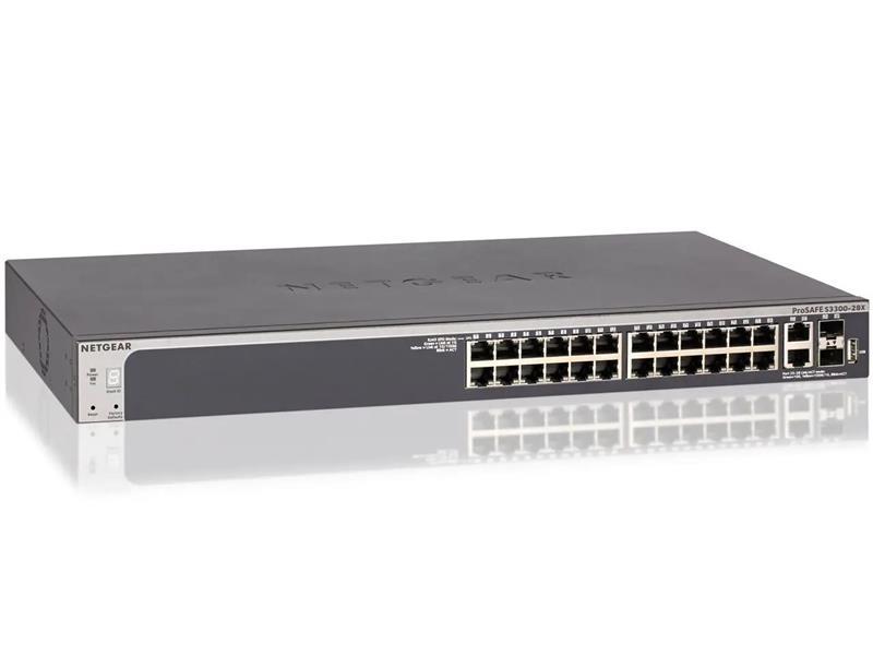 NETGEAR Комутатор GS728TXP 24xGE PoE, 2x10GE, 2xSFP+, 195Вт, Керований L2