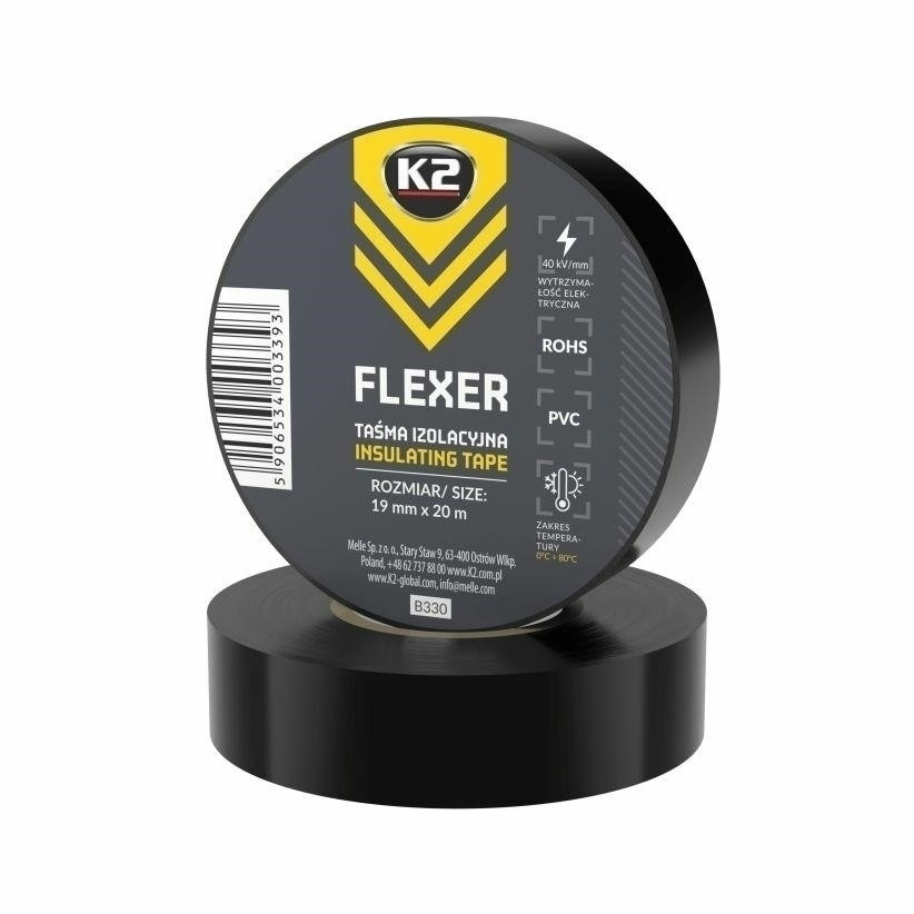 K2 FLEXER ВЕЛИКА ЧОРНА ІЗОЛЕНТА 19мм х 20м