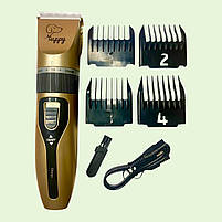 Професійна машинка - тример для стрижки котів та собак Puppy Gold на акумуляторі з набором насадок, фото 3