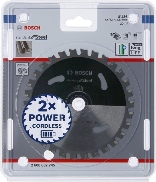 BOSCH ПИЛА STANDARD STEEL 136x15,875x30z ACCU