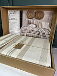 Постільна білизна з льону натуральна 200 на 220 см євро розмір The Nile бежева, фото 7