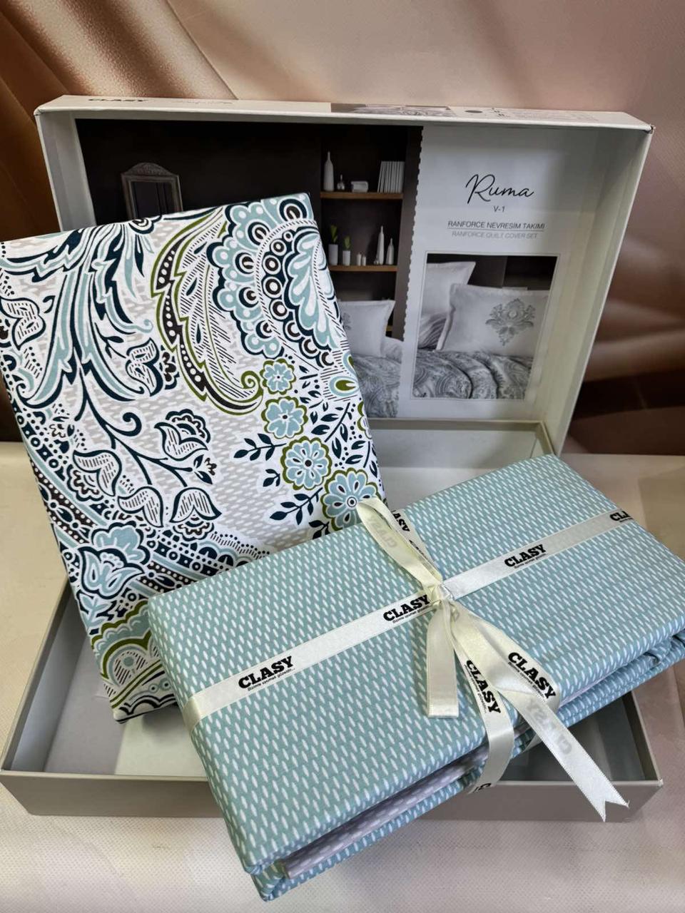 Постільна білизна ранфорс люкс євро розмір 200 на 220 см Clasy Ruma, фото 1