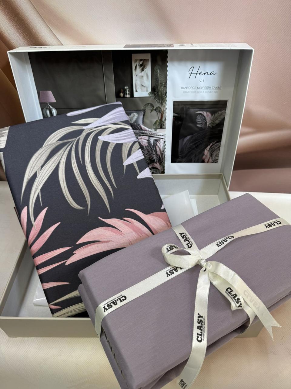 Постільна білизна ранфорс люкс євро розмір 200 на 220 см Clasy Hena, фото 1