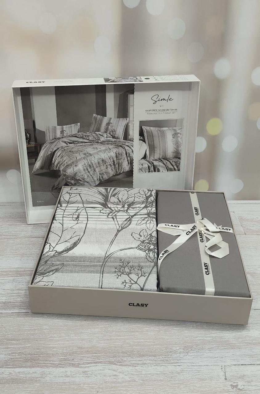 Постільна білизна ранфорс люкс євро розмір 200 на 220 см Clasy Simle, фото 1