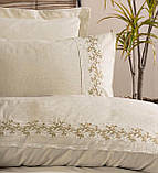 Постільна білизна люкс із льону натуральна 200 на 220 см євро розмір Cotton Box Darian, фото 2