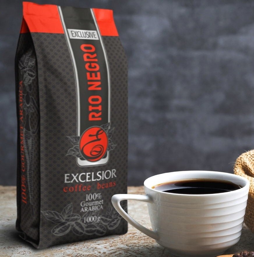 Кава в зернах RIO NEGRO EXCELSIOR 1000г, 100% Gourmet Arabica свіжого обсмажування, фото 1