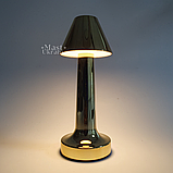 Світлодіодна настільна лампа на акумуляторі, бездротовий світильник-нічник Золотистий AND-3380-Gold, фото 2