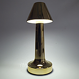 Світлодіодна настільна лампа на акумуляторі, бездротовий світильник-нічник Золотистий AND-3380-Gold, фото 3