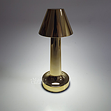 Світлодіодна настільна лампа на акумуляторі, бездротовий світильник-нічник Золотистий AND-3380-Gold, фото 6