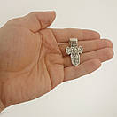 Срібний хрестик оберіг чоловічий з архангелом Михаїлом. Православний кулон хрест з янголом охоронцем, фото 3