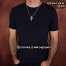 Срібний хрестик оберіг чоловічий з архангелом Михаїлом. Православний кулон хрест з янголом охоронцем, фото 2