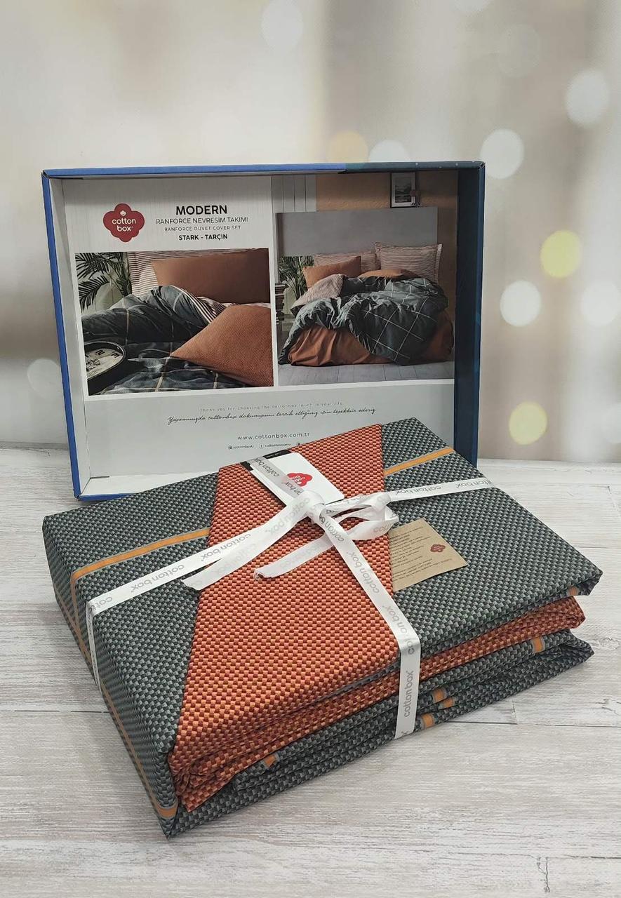 Постільна білизна ранфорс євро розмір 200 на 220 см Cotton box Modern Stark, фото 1
