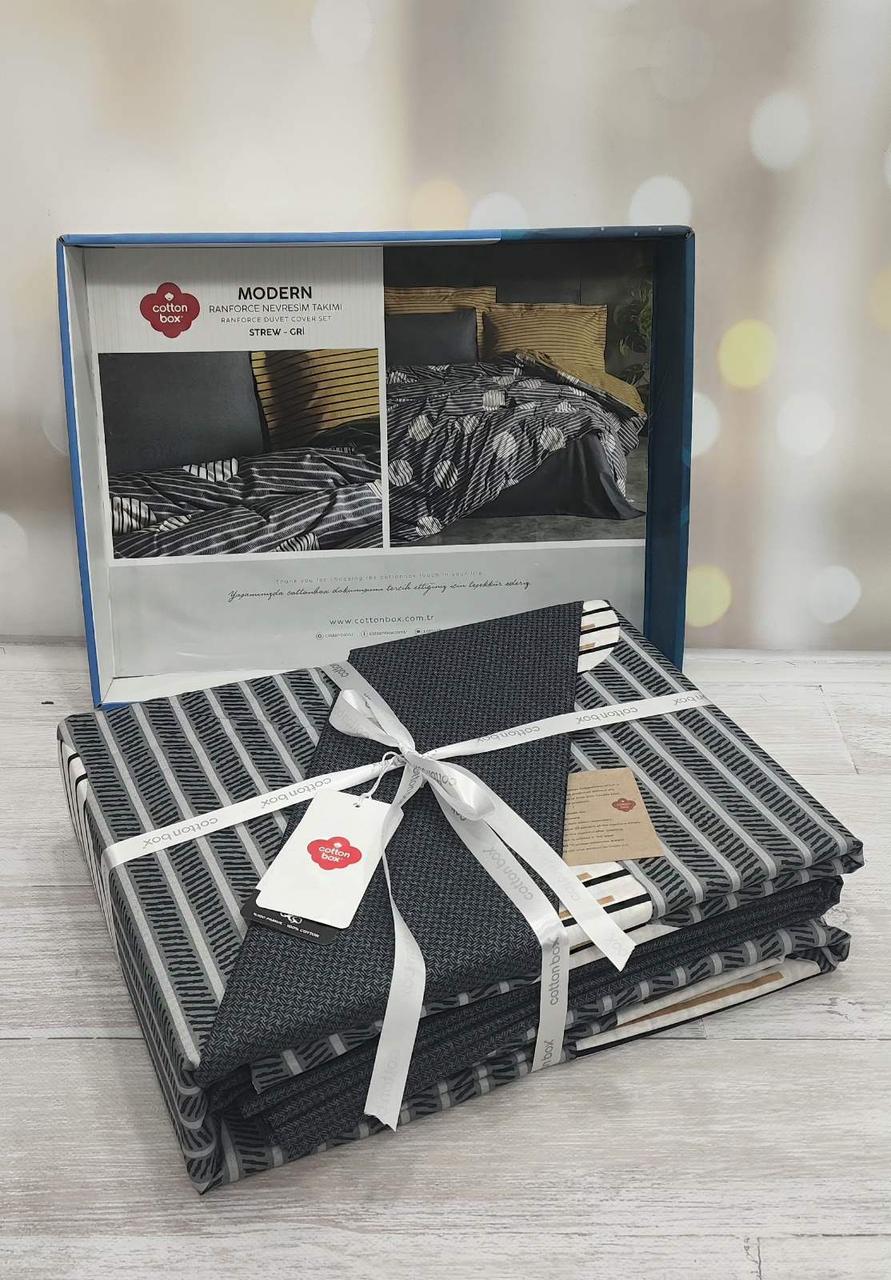 Постільна білизна ранфорс євро розмір 200 на 220 см Cotton box Modern Strew, фото 1