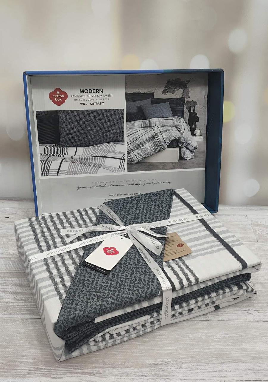 Постільна білизна ранфорс євро розмір 200 на 220 см Cotton box Modern Will, фото 1