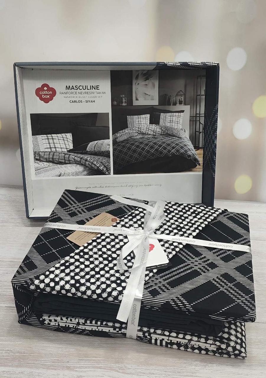 Постільна білизна ранфорс євро розмір 200 на 220 см Cotton box Modern Carlos, фото 1