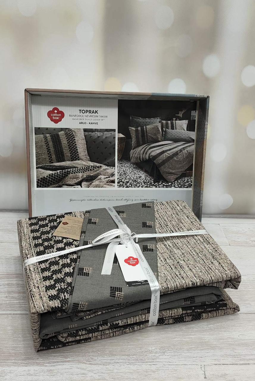 Постільна білизна ранфорс євро розмір 200 на 220 см Cotton box Toprak Arlo, фото 1